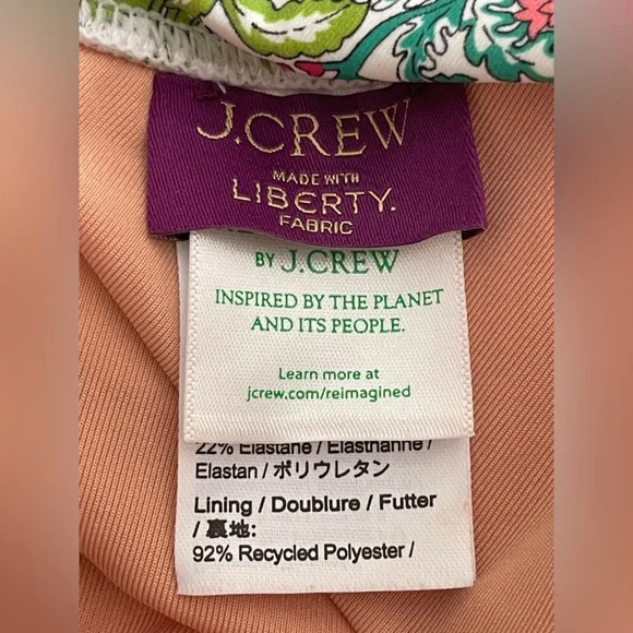 J.Crew Ruffle One-Shoulder One-Piece Swimsuit in Liberty® fabric Size 16 - Picture 10 of 12